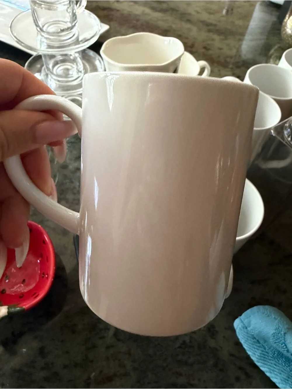 Set of 6 Crate & Barrel Aspen 11-oz. Porcelain Can Mug in white